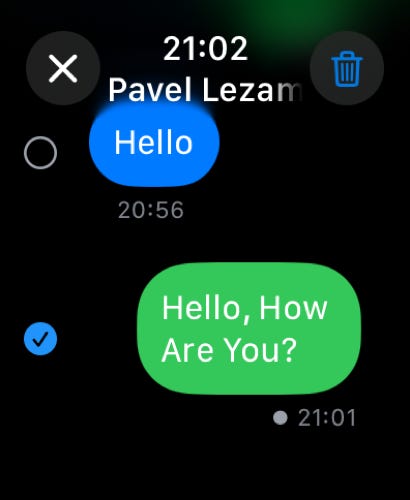 Edit and delete messages &mdash; screen 4